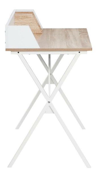 Masă de scris molidtorescas (stejar deschis + alb) 