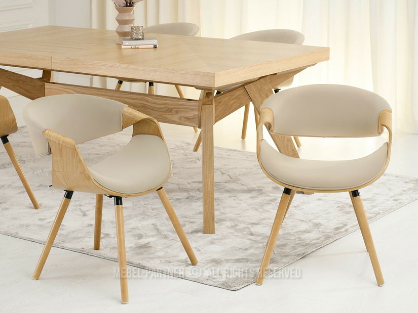 Jedálenská stolička Busque (béžová + dub)