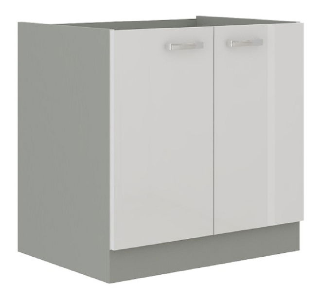 Dolná kuchynská skrinka pod drez 80 ZL 2F BB Pleitton (vysoký lesk biely)
