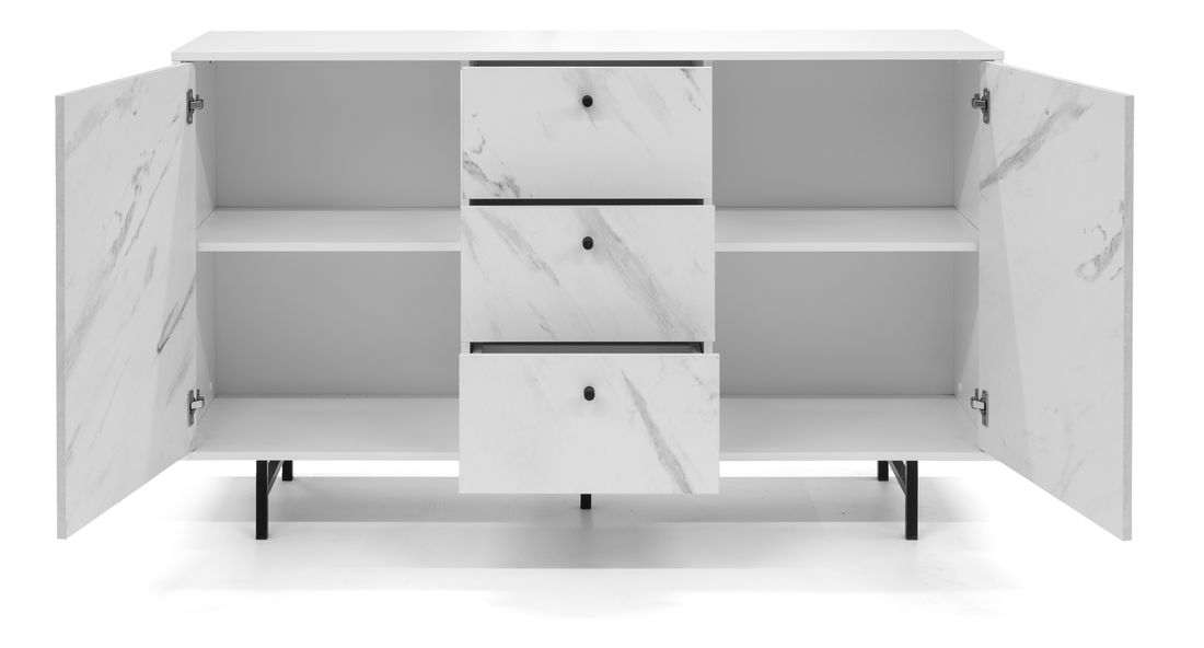 Comodă Verona K2D3SZ (Alb + marmură albă)