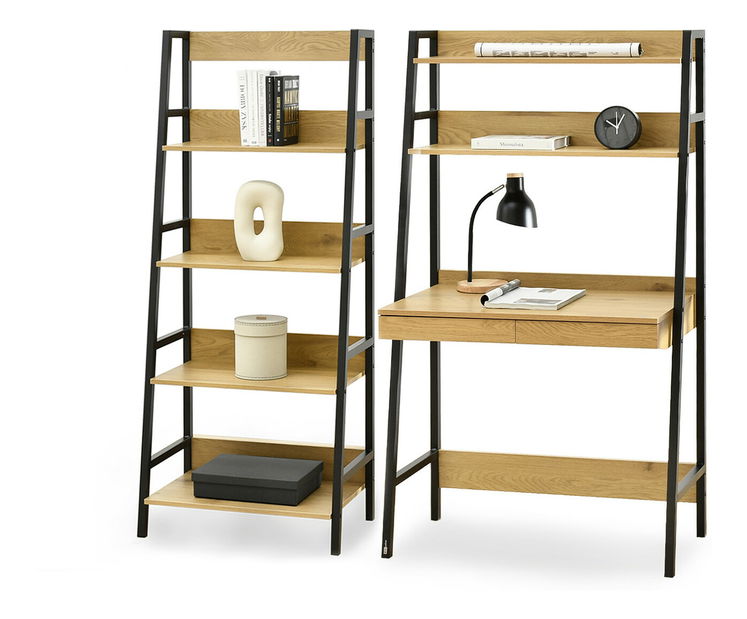 Regal s PC stolom Reino (crna)