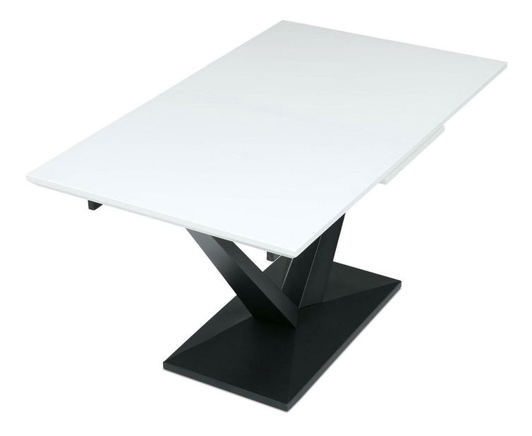 Masă sufragerie extensibilă Hundio (alb) (pentru 4-8 persoane)