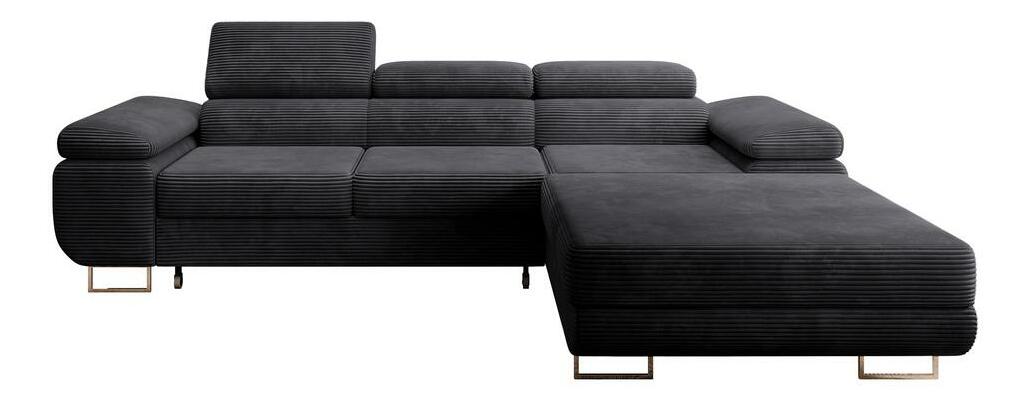 Kutna garnitura Grande (D) (tamnosiva + krom)