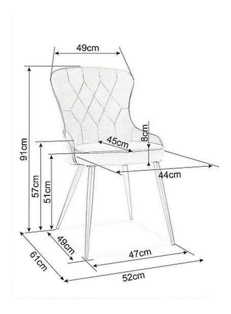 Étkezőszék Lloyd (bézs + fekete)
