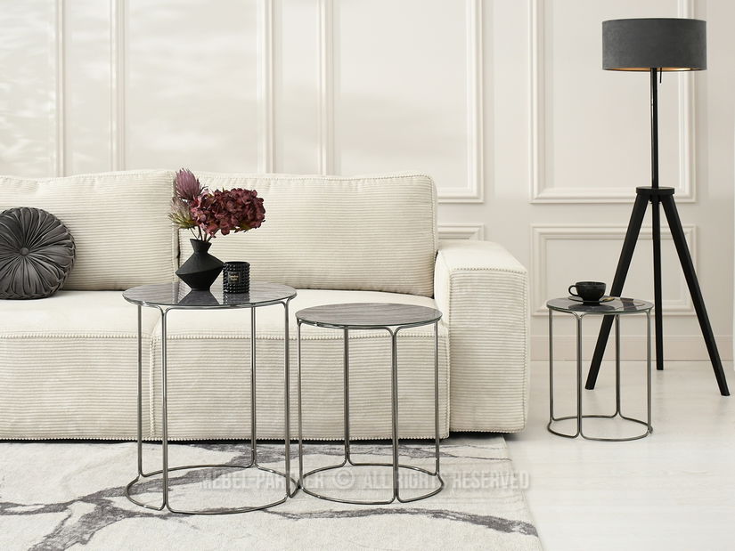 Măsuță de cafea Belianni Zest (marmură gri + nikel)