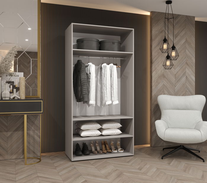 Dulap de haine 100 cm Alice 3 (Cașmir + Negru)