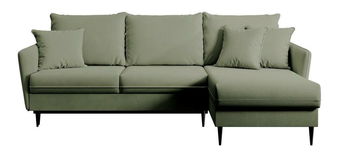 Kutna garnitura Vivaldio L  (maslinasto zelena + crna)