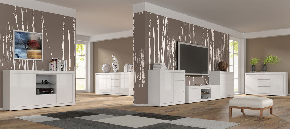 Comodă Belic 4 (alb lucios)