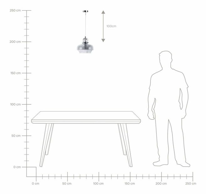 Lampă cu pandantiv Wabu (gri deschis)