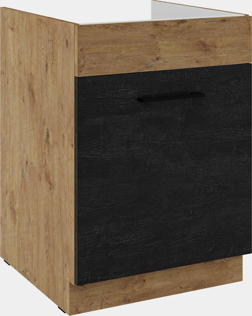 Dolná kuchynská skrinka Virion 60 ZL 1S BB (korpus: dub lancelot + front: tmavé drevo + dub lancelot)