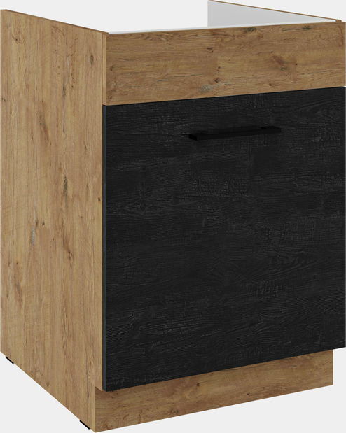 Dolná kuchynská skrinka Virion 60 ZL 1S BB (korpus: dub lancelot + front: tmavé drevo + dub lancelot)