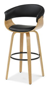 Scaun bar Elynah 75 (negru + stejar)