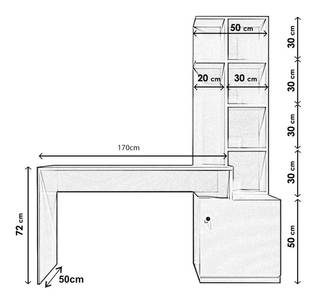 Masă PC Candy (Alb + Roșu)