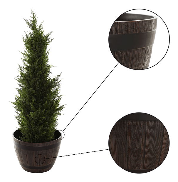 Plastový kvetináč Montreal Typ 1 (hnedý + vzor drevo)