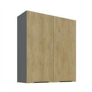 Dulap superior de bucătărie Carminia 80 G-90 2F (stejar cremona + antracit)
