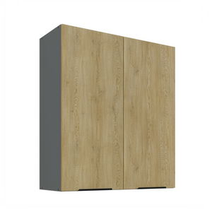 Dulap superior de bucătărie Carminia 80 G-90 2F (stejar cremona + antracit)