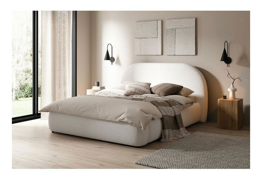 Bračni krevet 140 cm Olivo P (s podnicom) (s prostorom za odlaganje) (krem + crna)