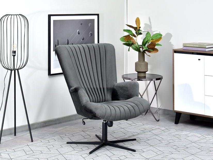 Relaxačné kreslo Elesenta (grafit + čierna)