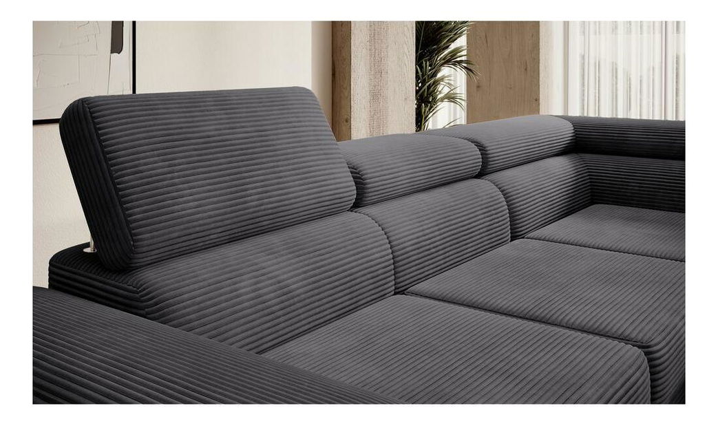 Kutna garnitura Stiletto (D) (tamnosiva + srebrna)