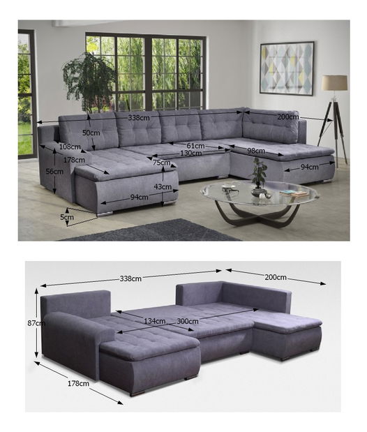 Rohová sedačka U Limone U (hnedá) (P)