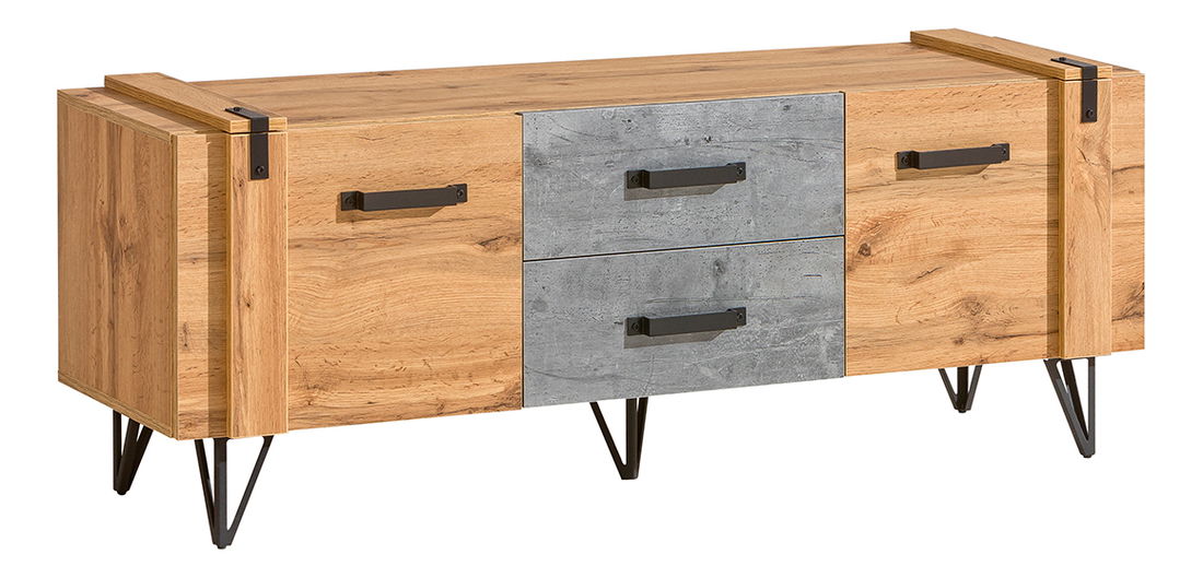 TV stolić tip LO7 Lorinda (hrast Wotan + beton milenium)