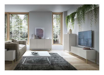 Éjjeliszekrény Lamellito L4  (szürkés bézs + arany)