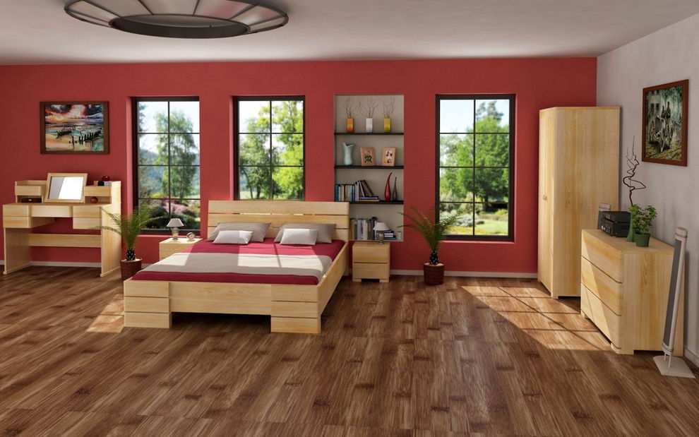 Manželská posteľ 200 cm Naturlig Lorenskog High (borovica)