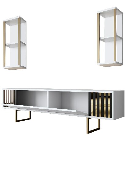 Mobilier living Golden (Alb + Auriu)