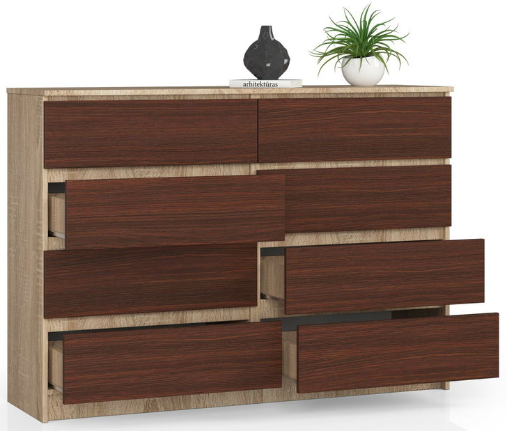 Comodă Keanu III (Stejar sonoma + wenge)