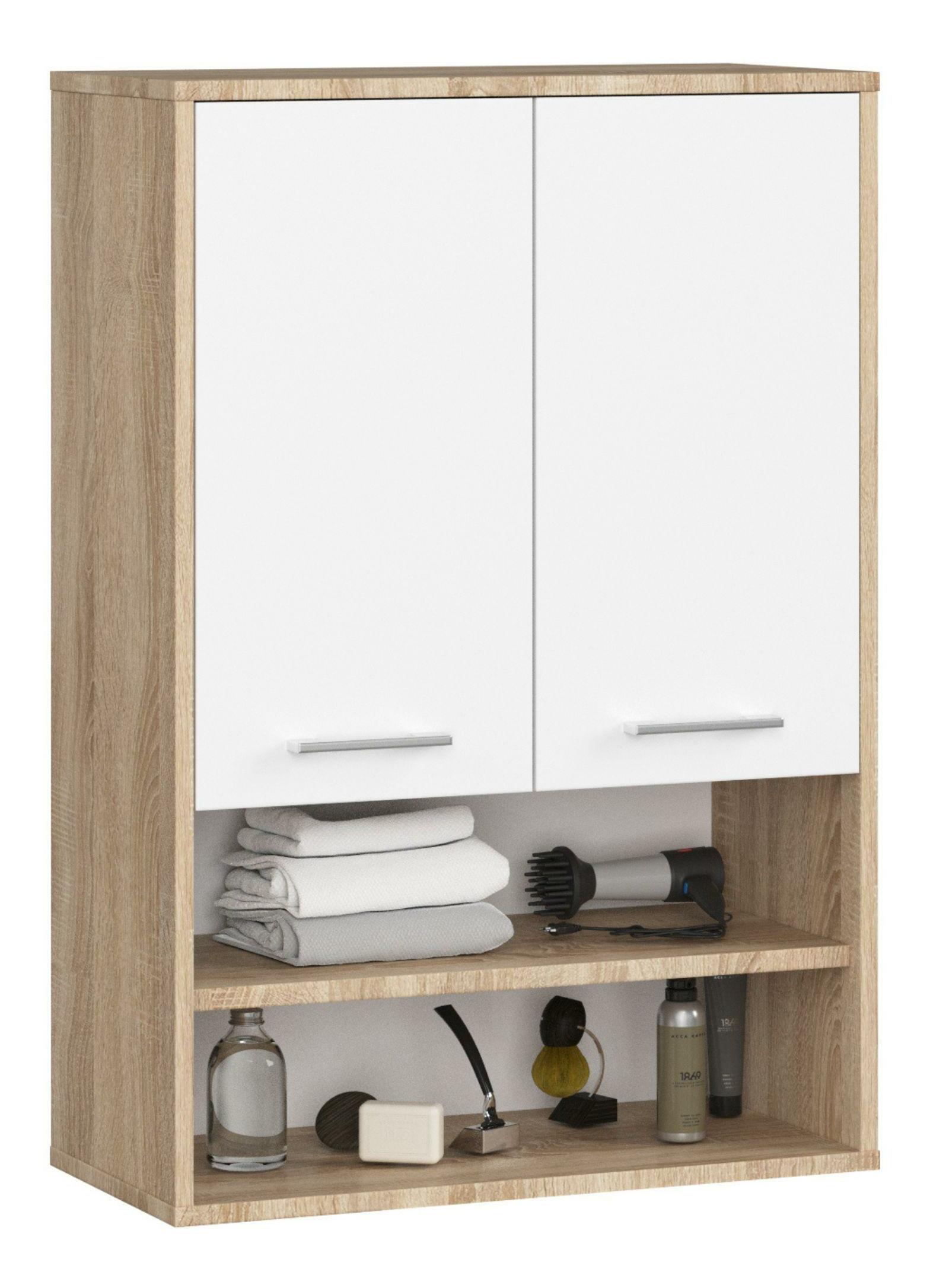 Závesná kúpelňová skrinka Farid TYP 7 (dub sonoma + biela)