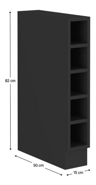 Dolný kuchynský regál Arikona Monzesa Sobera 15 D OTW BB (čierna) 