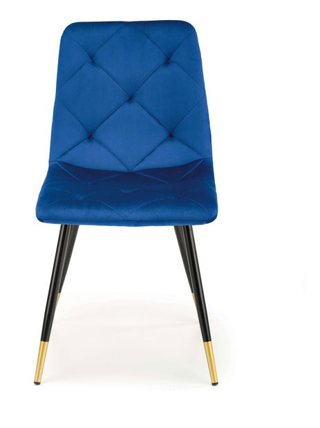 Jedálenska stolička Kallan (tmavomodrá + čierna + zlatá)