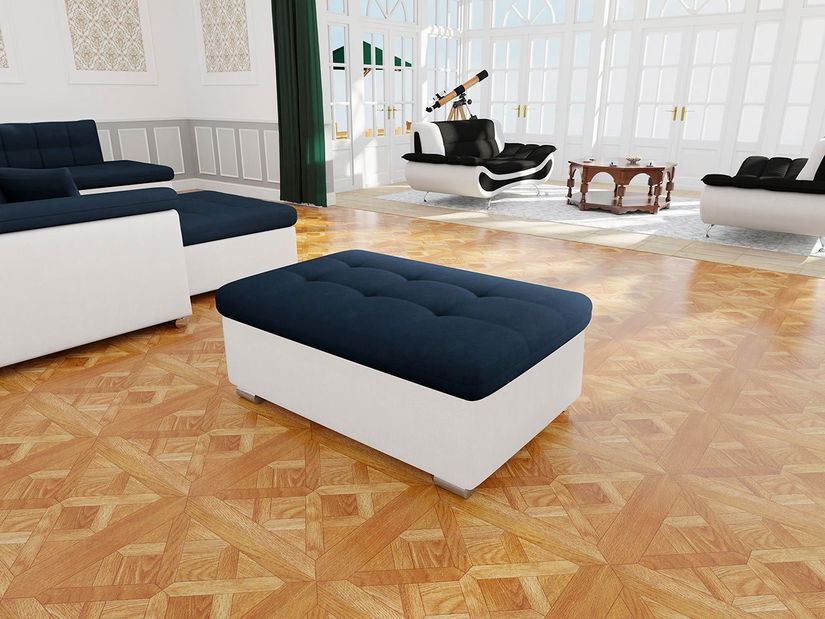 Taburetka Talina veľká (ekoskóra soft 017 (biela) + uttario velvet 2967)