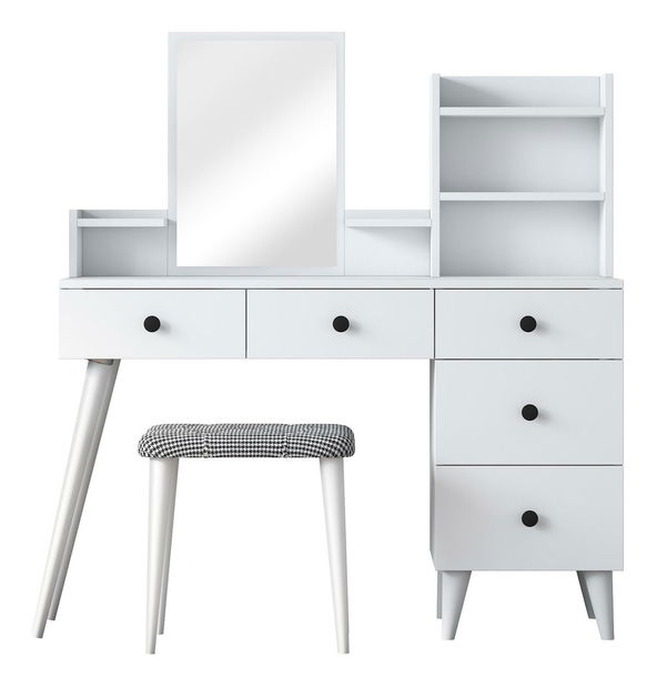 Fésülködőasztal zsámollyal Blake 101 (fehér)