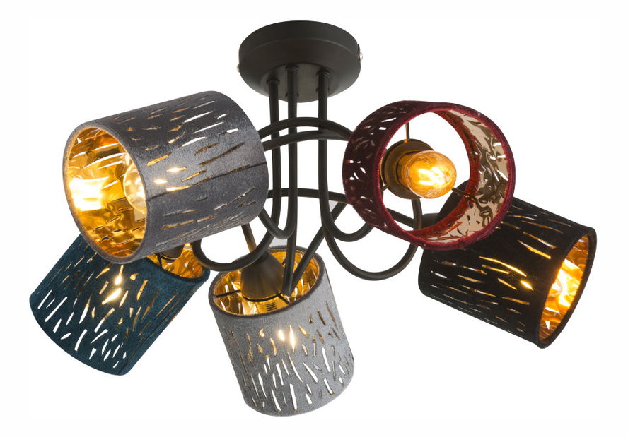  Stropné/nástenné svietidlo Ticon 15266-5D (moderné/dizajnové) (čierna + multicolor)