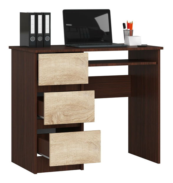 Masă PC Benicio (wenge + stejar sonoma) (S)