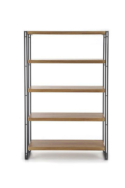 Regal Booker (prirodno drvo + crna)