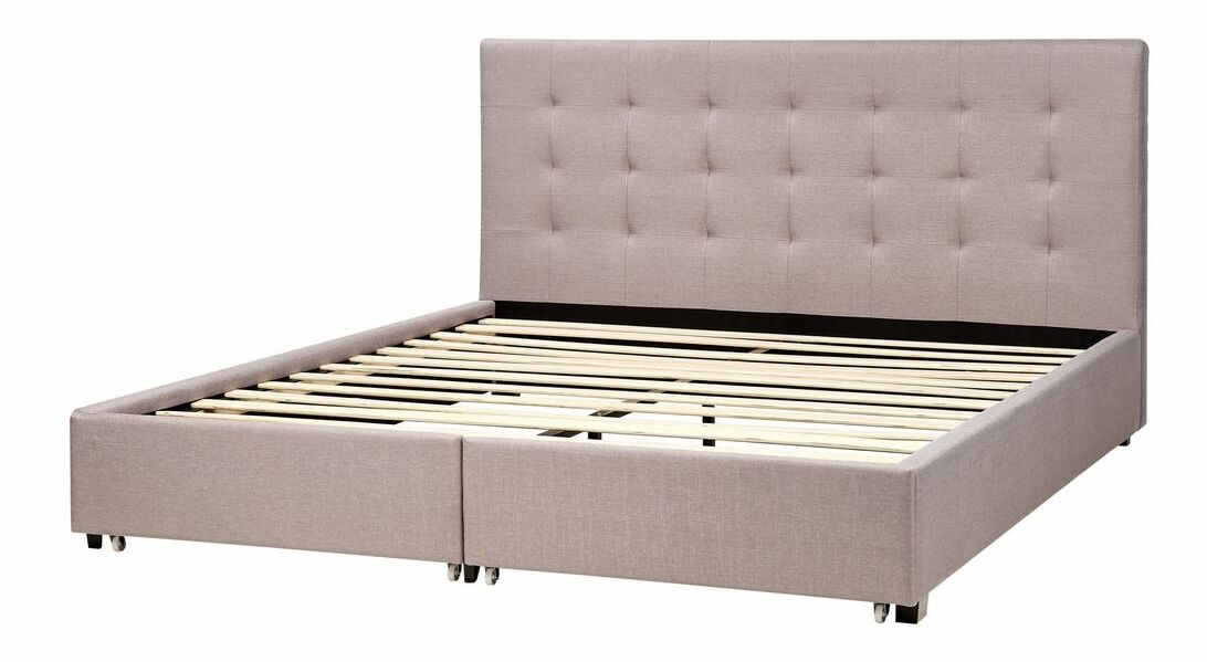 Manželská posteľ 180 cm ROLLA (s roštom a úl. priestorom) (svetlosivá)