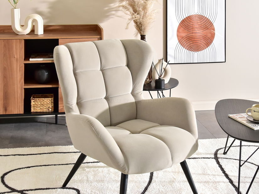 Fotelja Kikino (bež + crna)