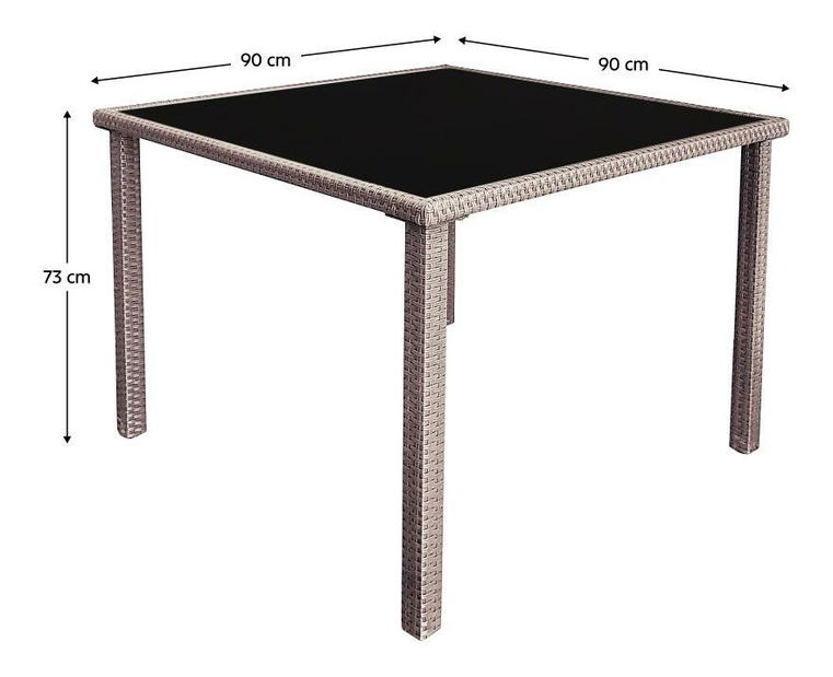 Záhradný stôl Asolenzias 1 (svetlohnedá) (pre 4 osoby)