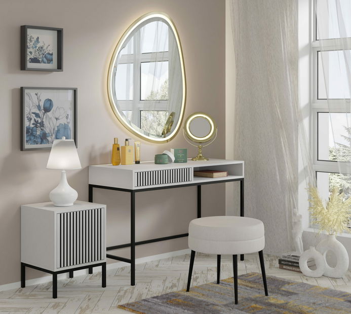 Nočný stolík F 1D Rowanna (biela + čierna)