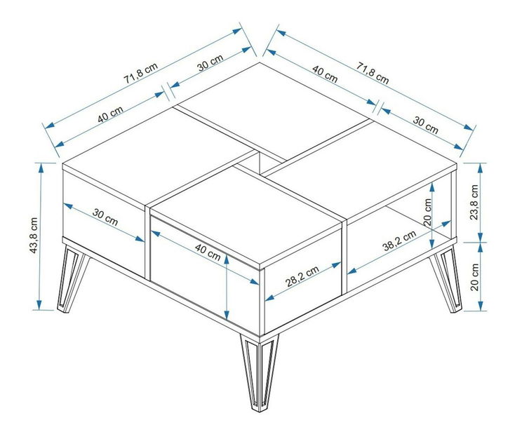 Măsuță de cafea Bunuto (maro) 