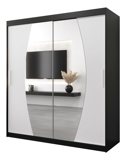 Ormar za garderobu 180 cm Eclipse (crna mat + bijela mat)