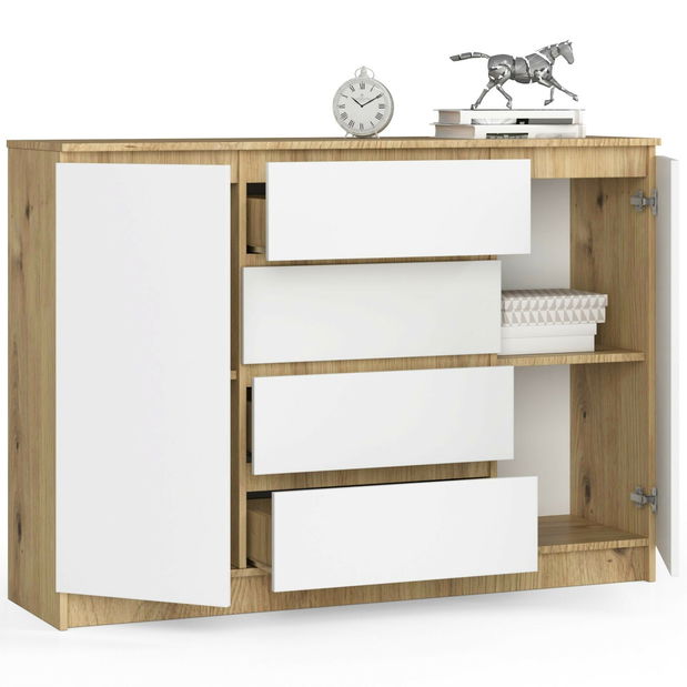 Komoda Keanu IV (hrast artisan + bijela)