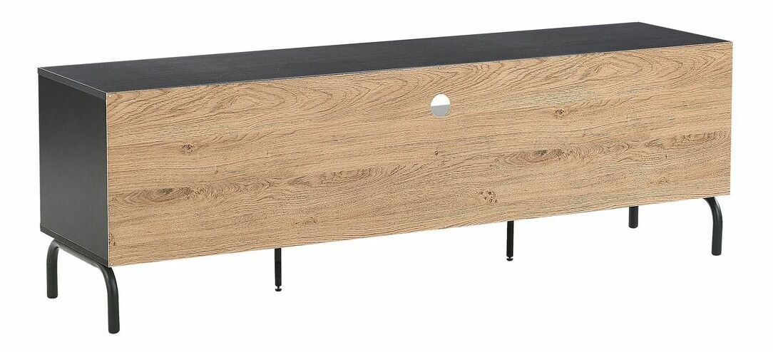 TV stolík/skrinka ALERK (čierna + svetlé drevo)