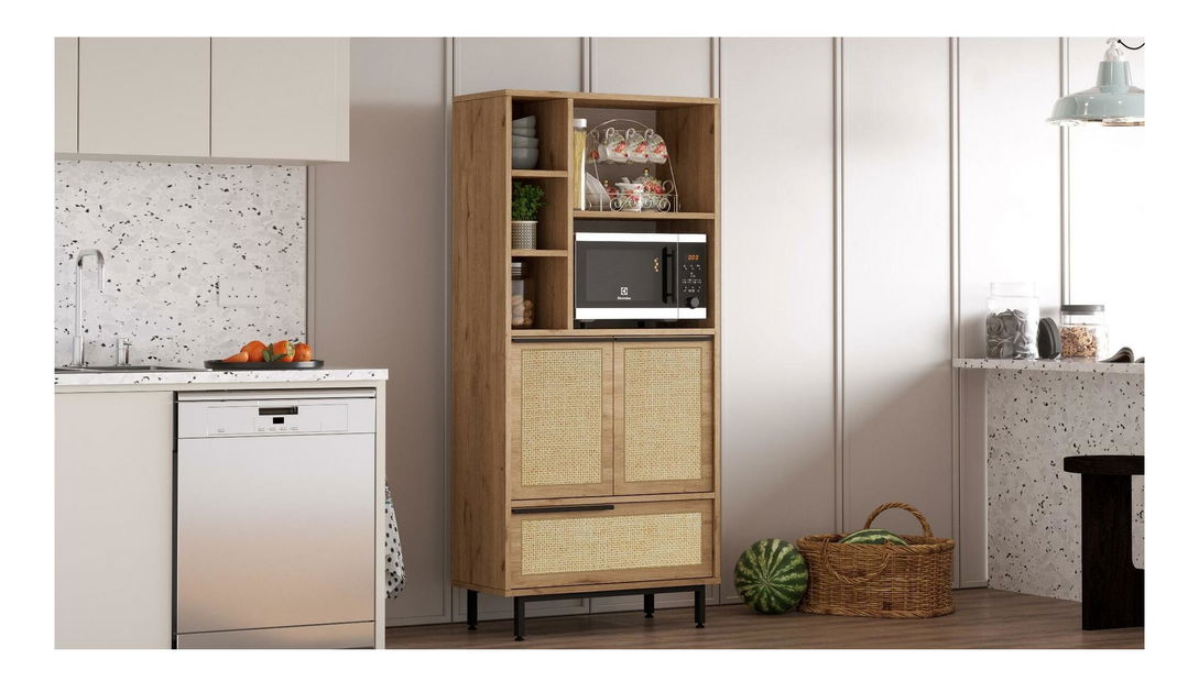 Dulap bucătărie Otto 9 A (nuc + stejar + negru)