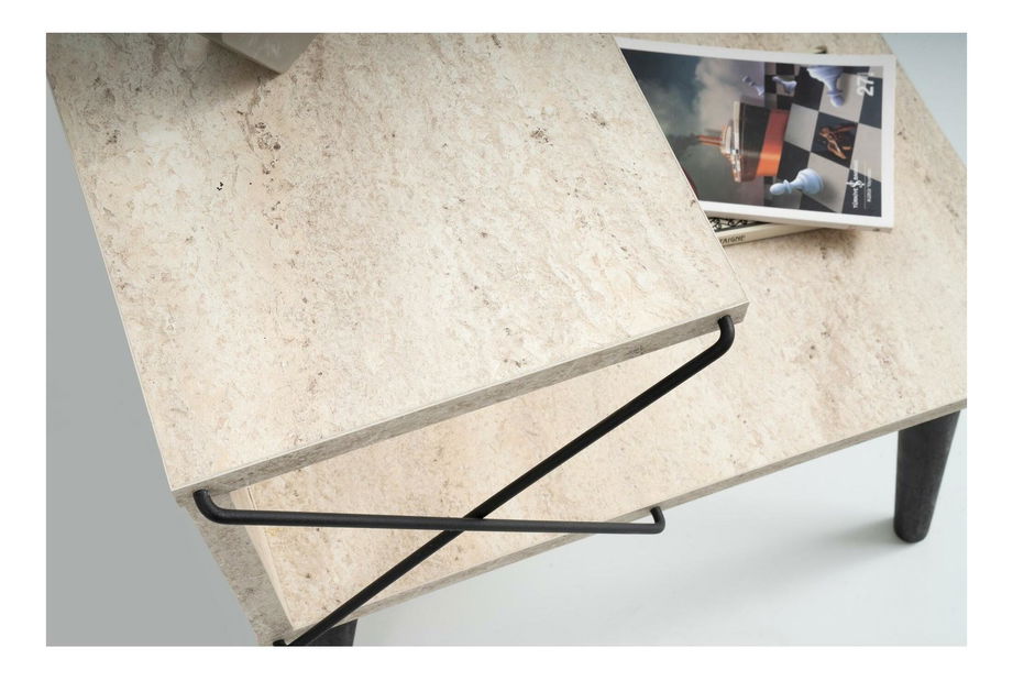 Noćni stolić Crossline (crni mramor)