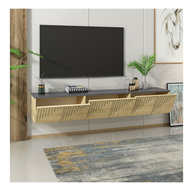 Masă TV/Dulap Kebati 3 (stejar zafir + antracit) 