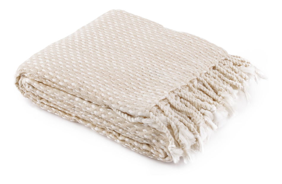 Pletena deka s resama 150x200 cm Tovou (bež + uzorak) 