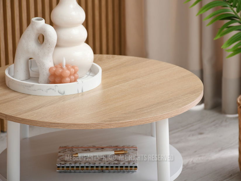 Măsuță de cafea Randolf S (sonoma + alb)